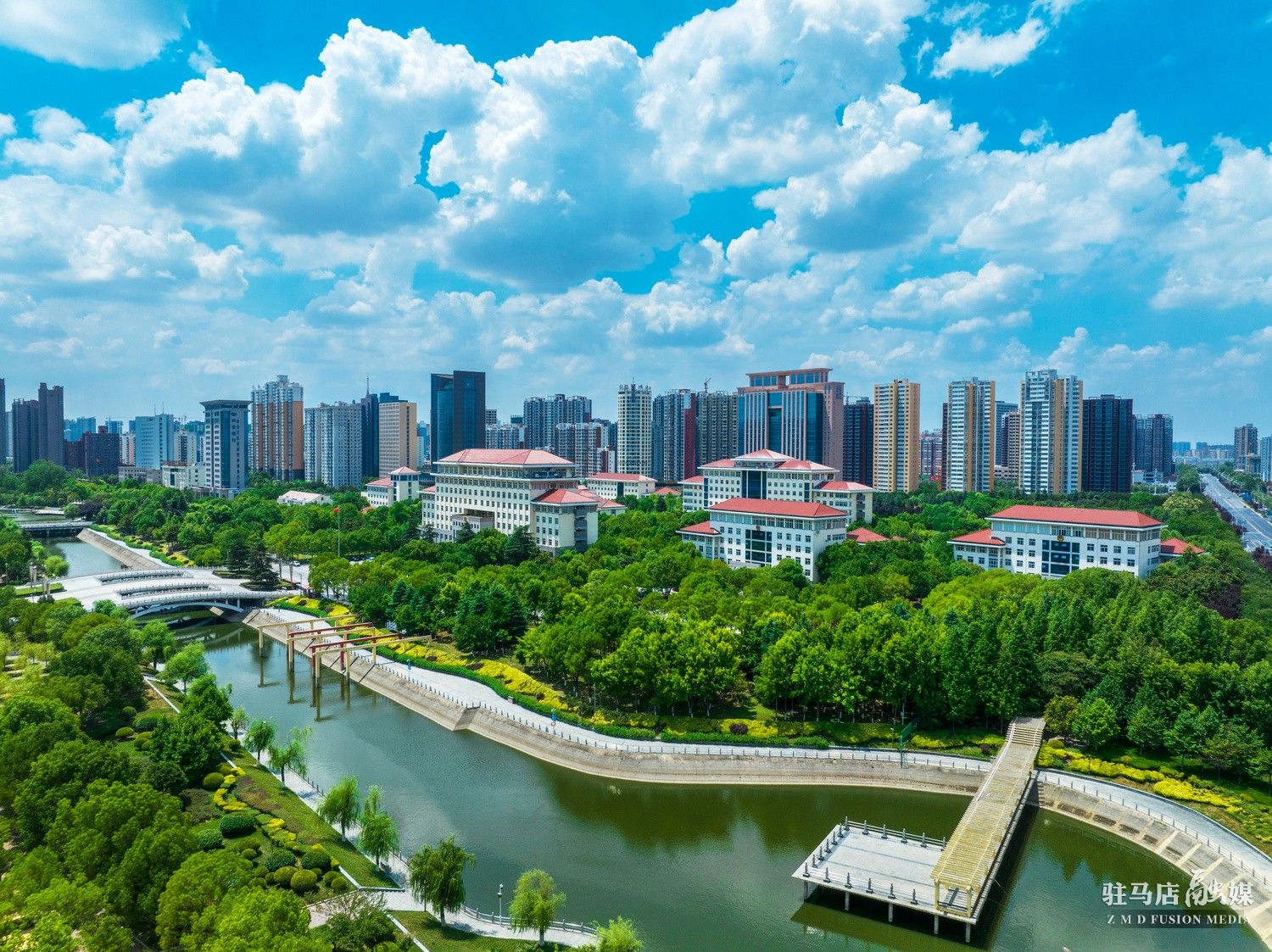 驻马店:"云"瞰天中盛夏美景