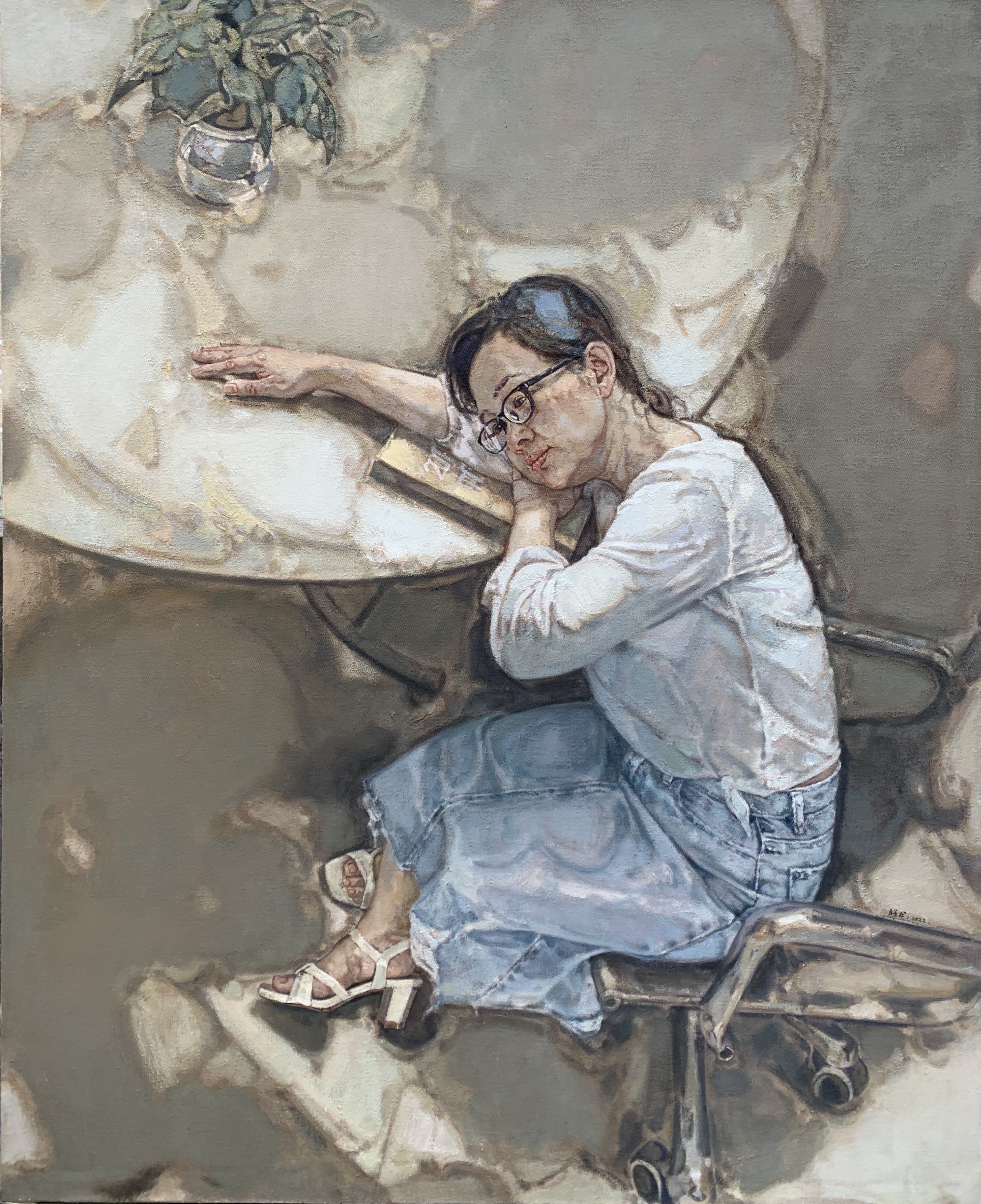 「艺术」画家画妻子——游祥龙油画作品《她》系列