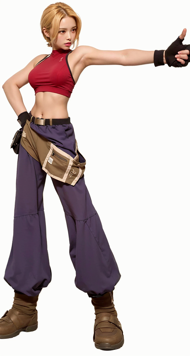 "kof"游戏中人物玛丽,真人写真