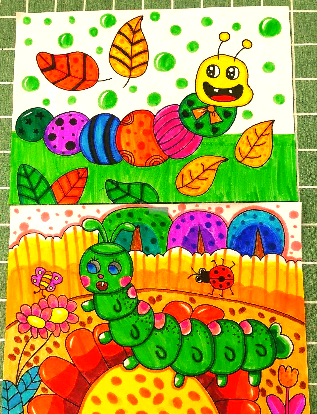 毛毛虫简笔画教程,适合低幼儿童学习