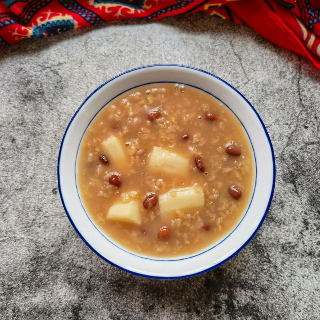 红豆燕麦山药大米粥,山药软面,粥滑糯