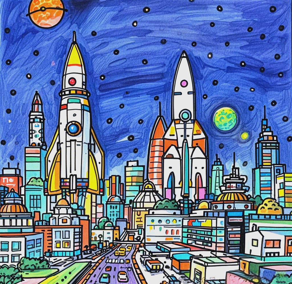 揭秘太空城市:用科幻画探索未来的奇妙之旅