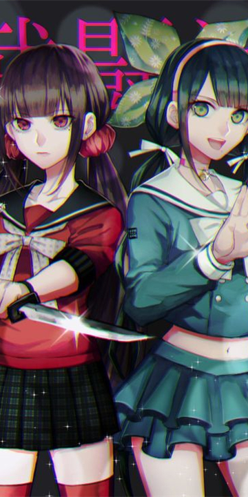 《弹丸论破》茶柱转子x春川魔姬,动漫全面屏壁纸分享