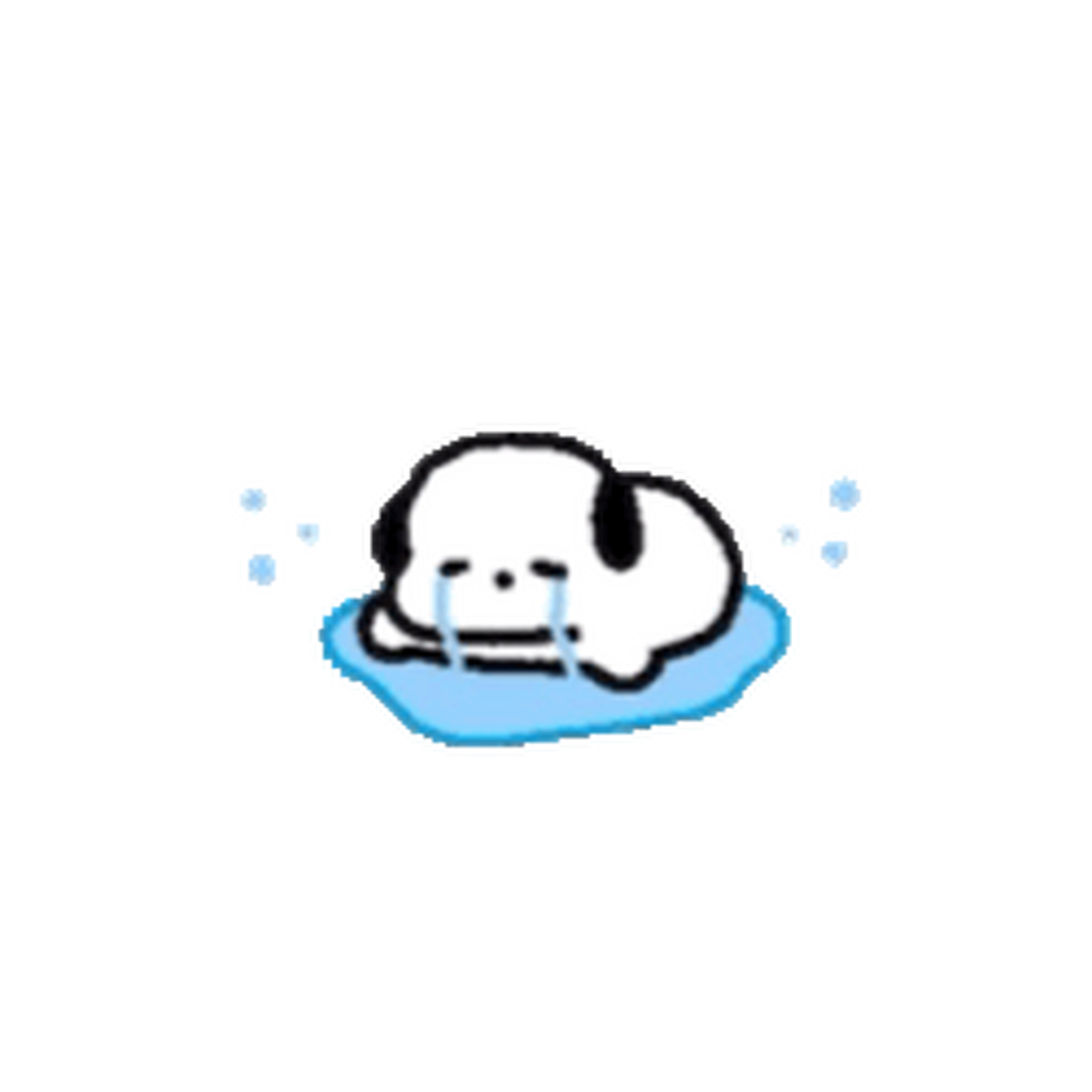 黑耳朵小狗表情包～ 呜呜呜小狗真的会委屈到哭的