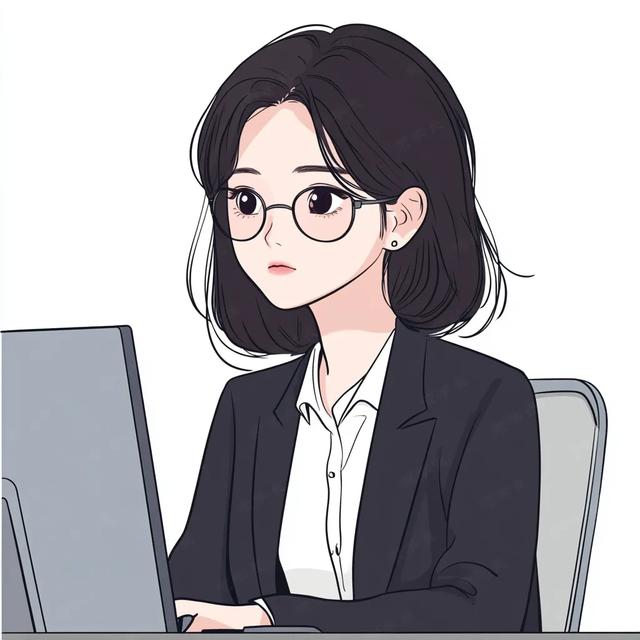 认真工作的女生头像