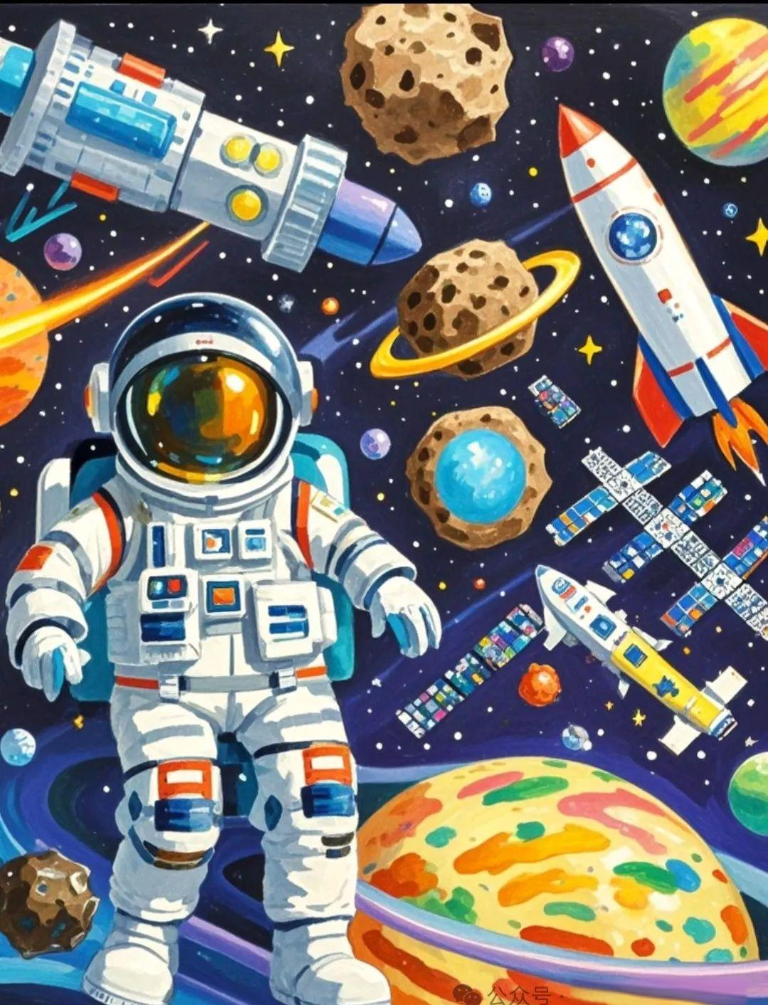 太空画创意素材合集,附详细指导,激发孩子们的想象力与创造力