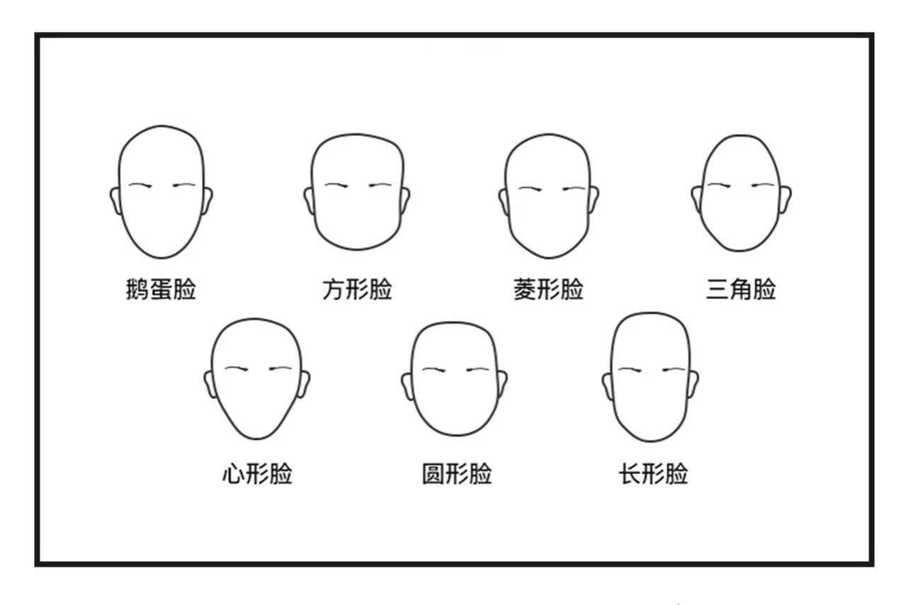 美术八种脸型的画法图片