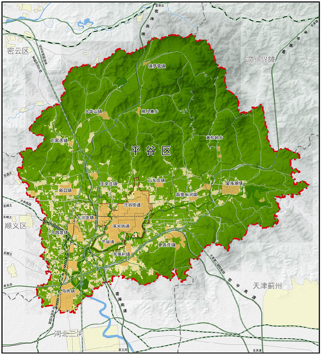 北京平谷区位置图图片