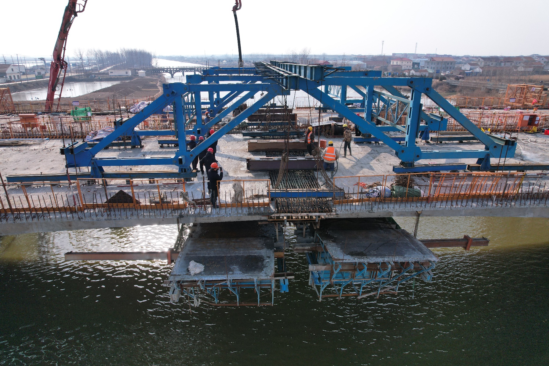 江苏海建公司402省道赣榆南环段路基桥涵工程沭北运河大桥主桥中跨