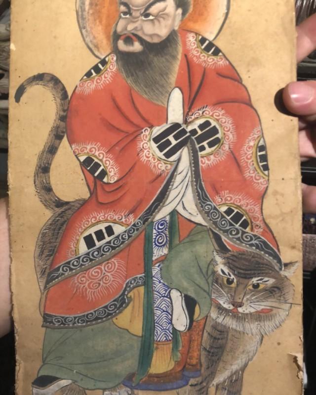 清代道观供奉张天师画像,二百多年了矿彩依旧鲜艳