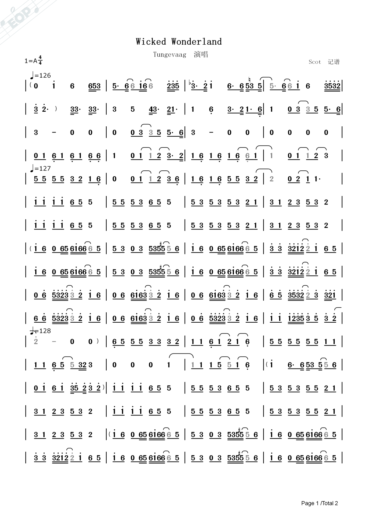 「萨克斯-电音歌曲」wicked wonderland_tungevaag演唱——动态简谱