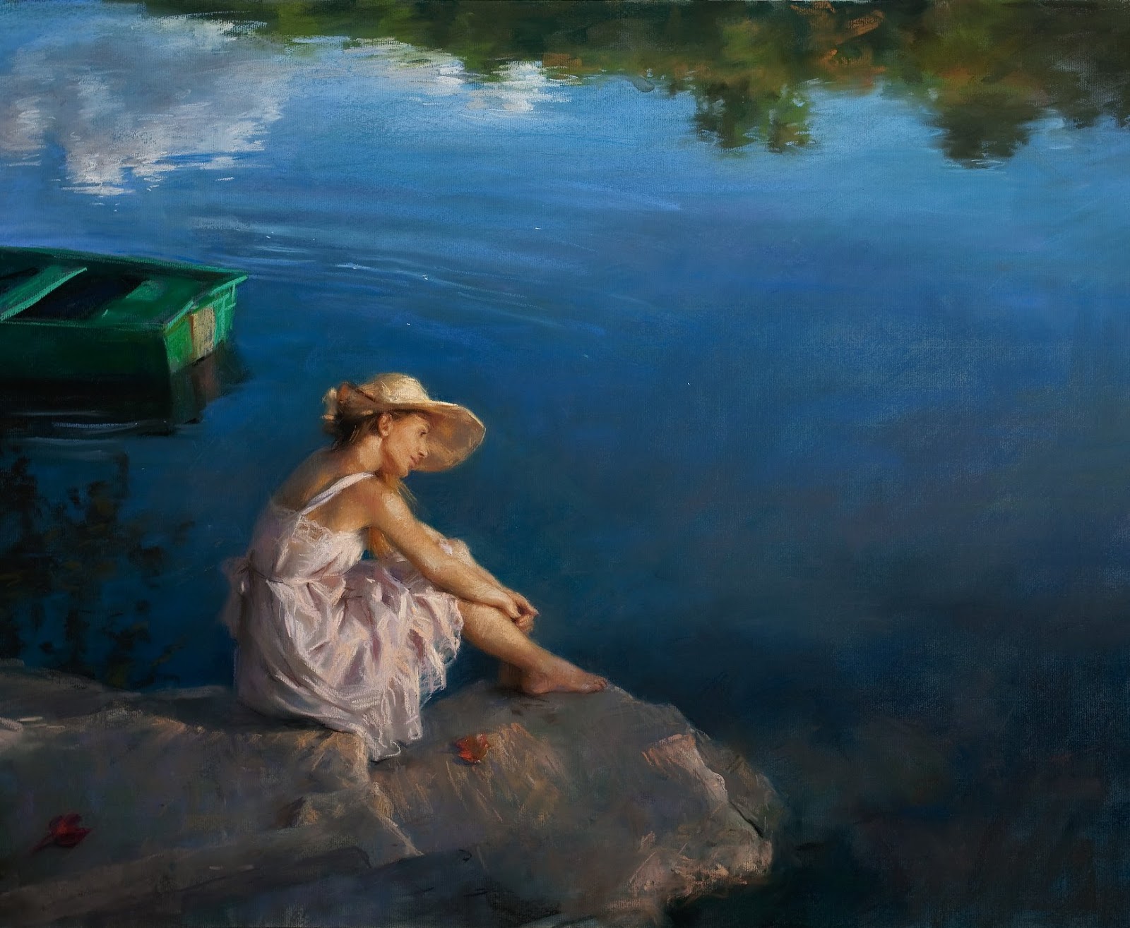 西班牙画家 维森特·罗梅罗 海边美人油画作品欣赏