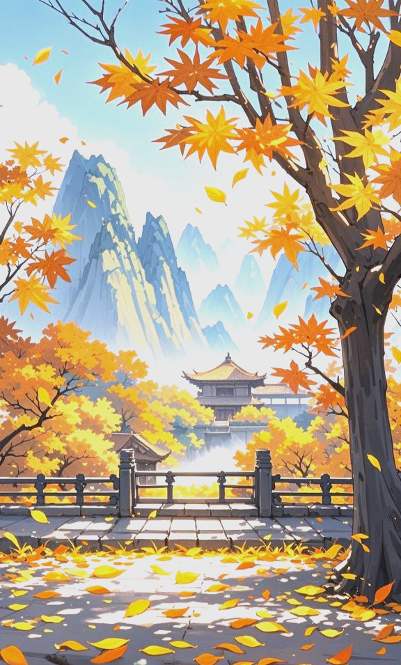 古风水墨画中的秋天风景,意境优美值得收藏学习