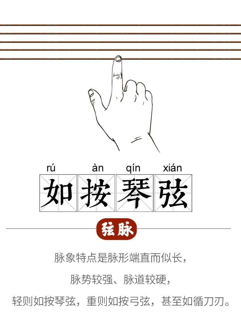 号脉时出现实脉、滑脉、紧脉、弦脉和长脉,动图解读都是什么样的