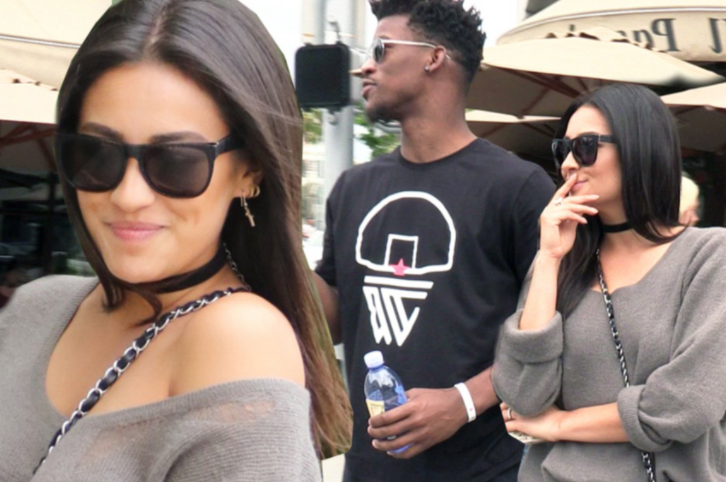 热火巨星俘获极品女友,nba罕见黑白配!身材太辣,天使颜值