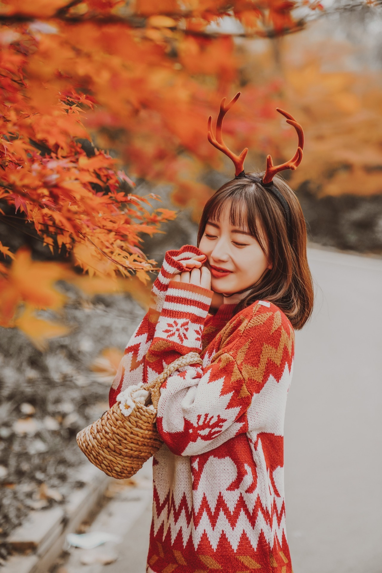 枫叶景色美如画,枫叶人像拍摄的6种拍法,新手也能学会