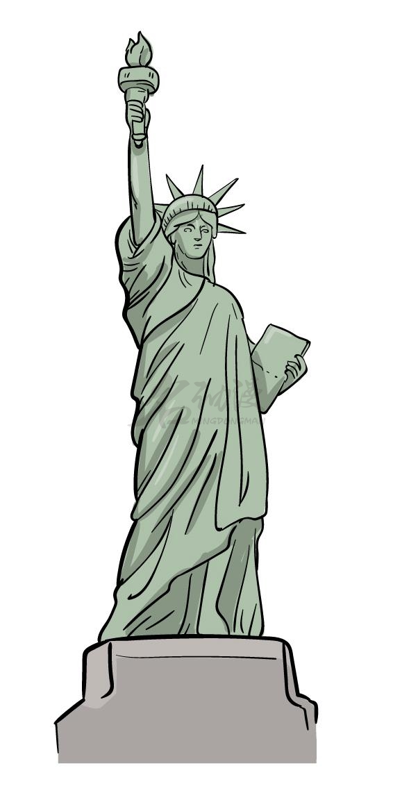 如何画出自由女神像