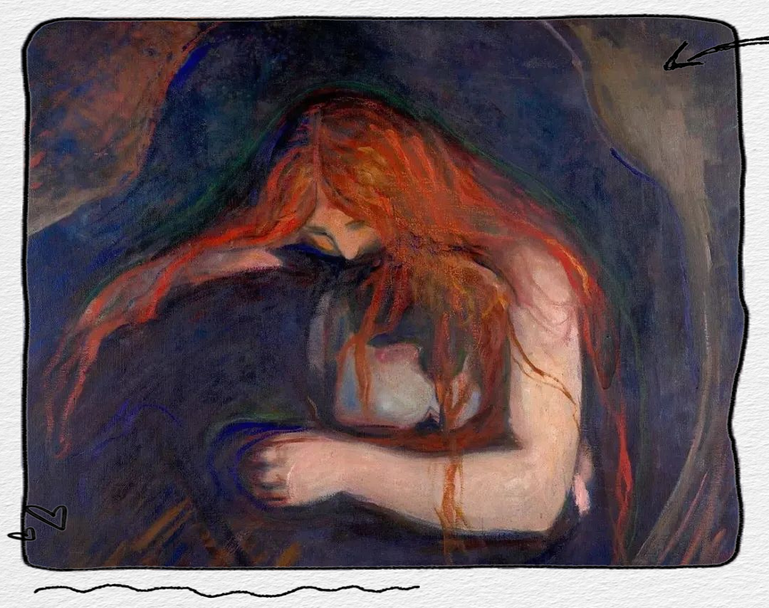 挪威画家爱德华·蒙克的多幅油画作品,展现主观情感与悲伤情调