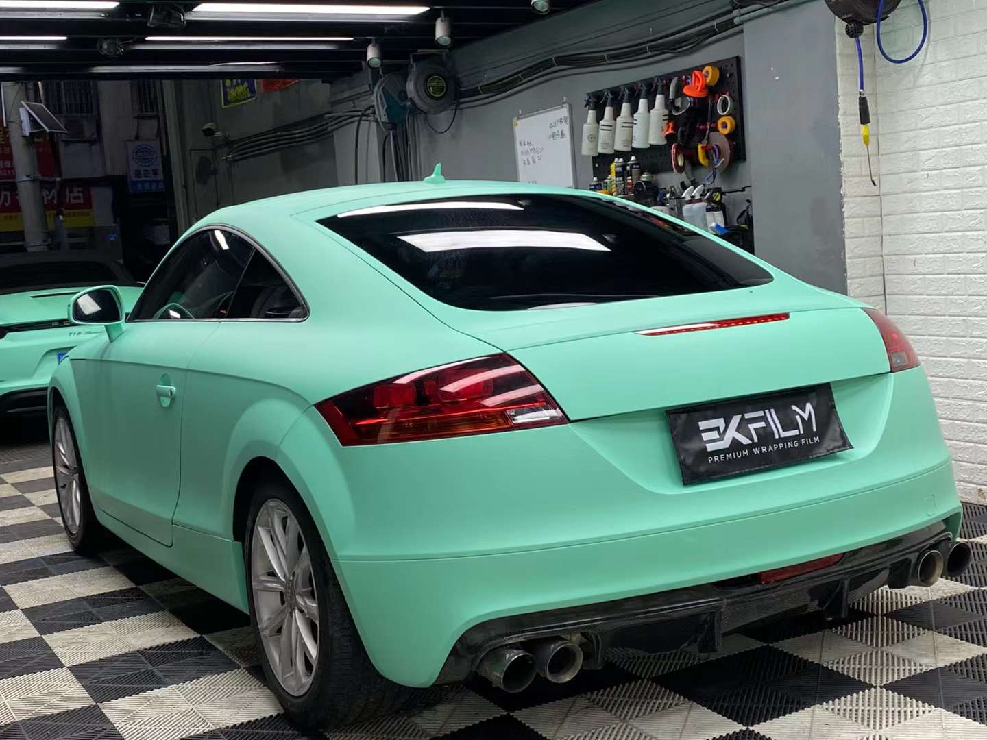 奥迪tt全车贴膜ekfilm-ek改色膜消光蒂芙尼