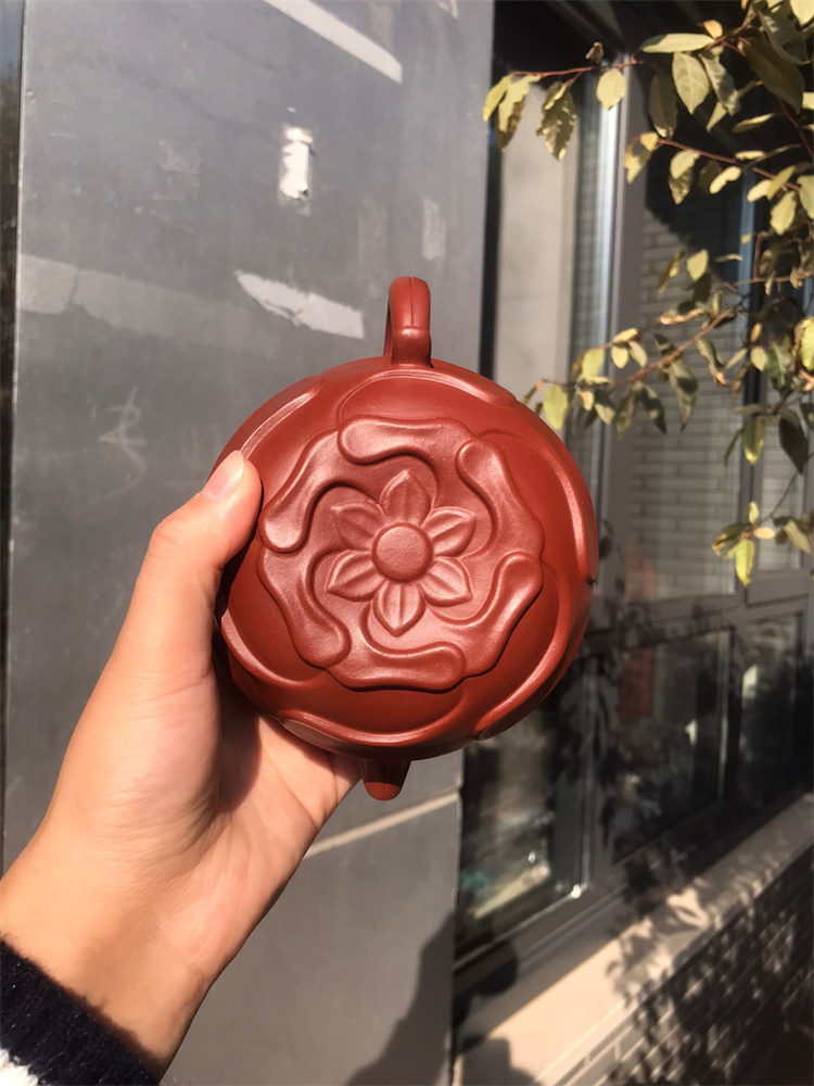 宜兴紫砂壶名家许爱萍纯手工紫砂壶风卷葵