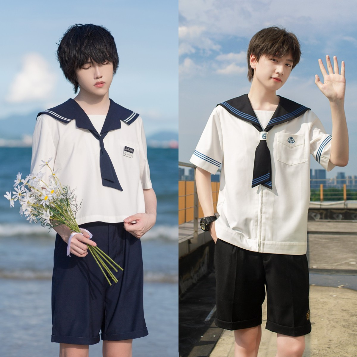 有一种dk制服叫"水手服 正太裤",清爽元气,jk也能穿