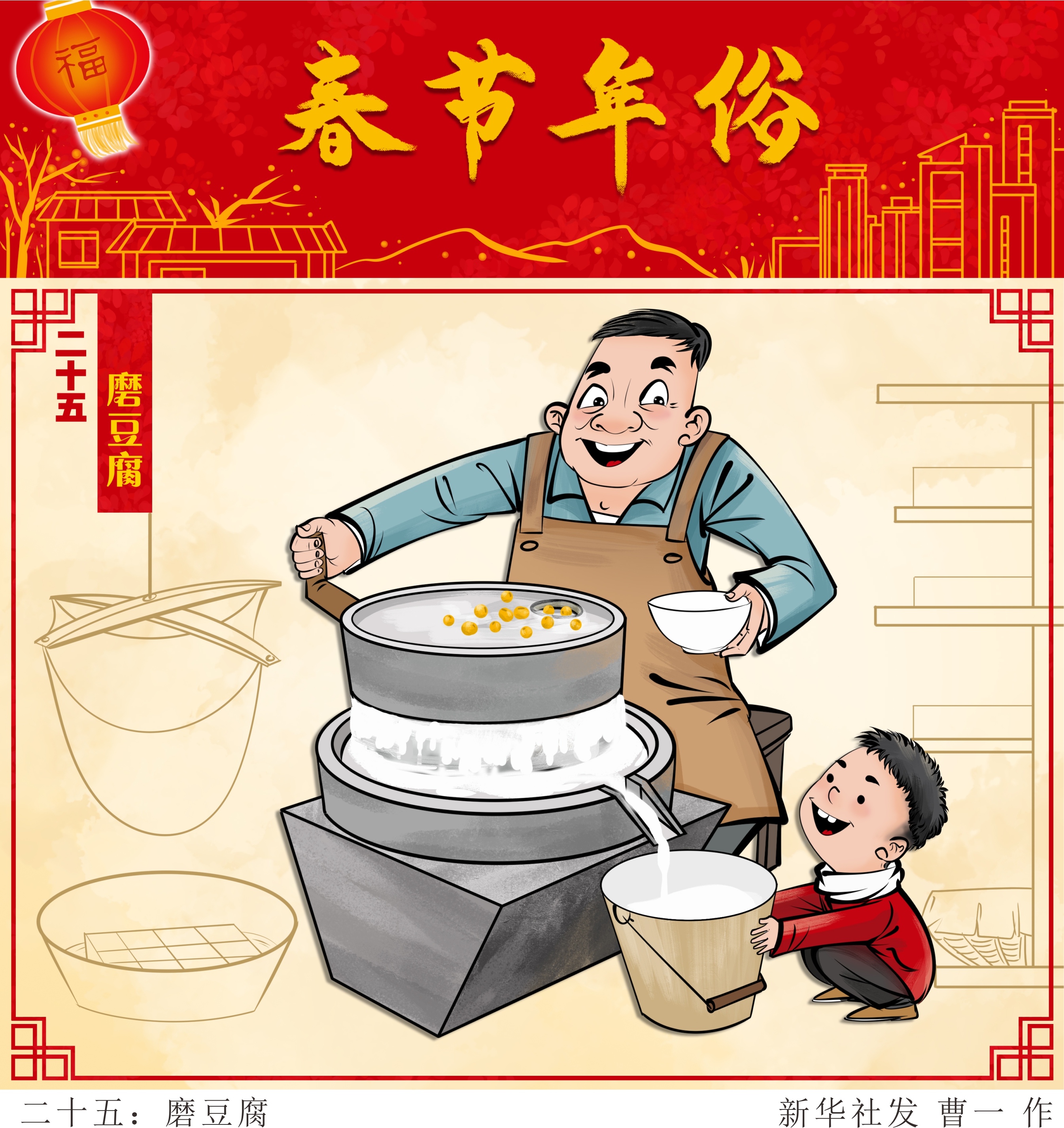 「春节·年俗」二十五:磨豆腐
