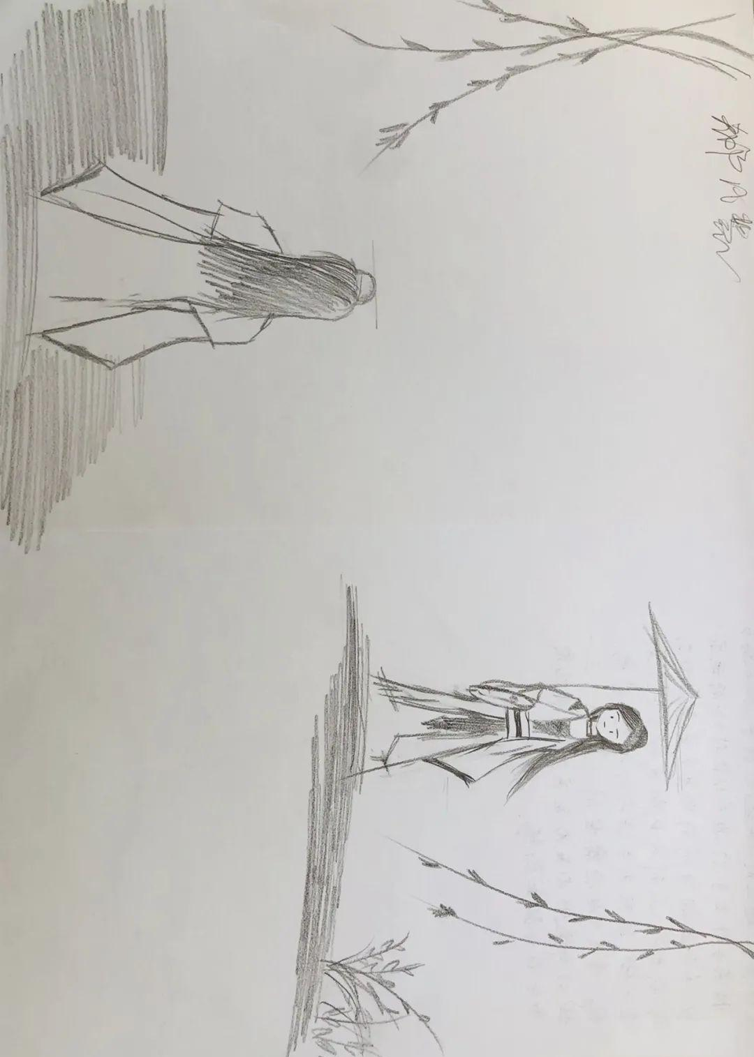 为《关雎》画插图,表达诗歌的意境和情感