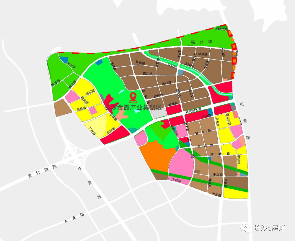 長沙金霞產業集聚區位於長沙主城區開福區,規劃總面積10.