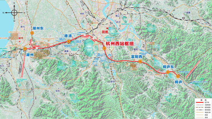 湖杭高铁线路图图片