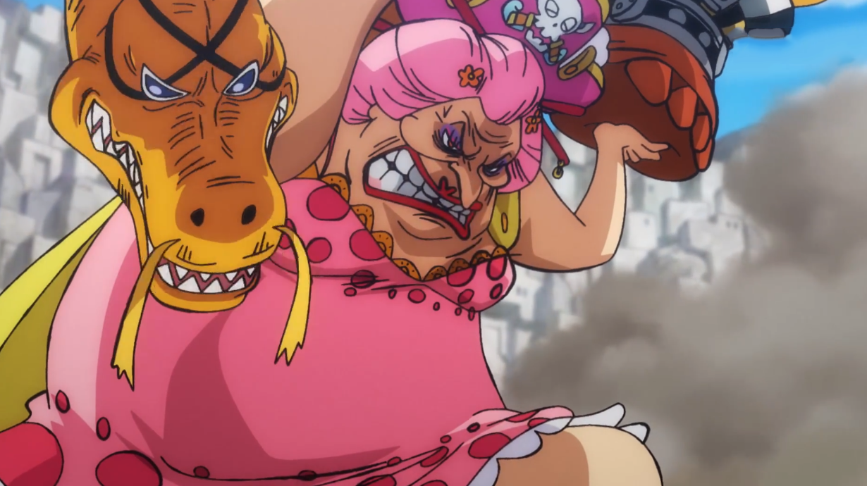 海贼王945集:三灾queen被四皇大妈打回原形,基德基拉意外获救