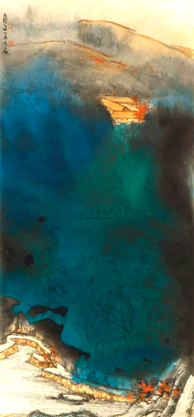 张大千的多幅泼墨山水画欣赏