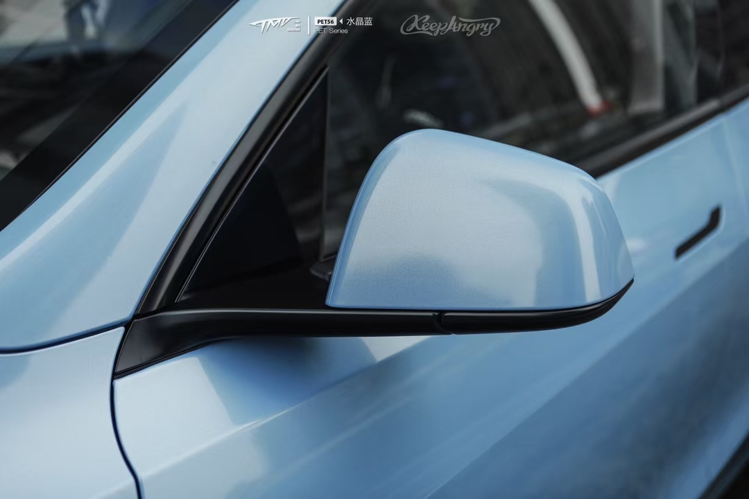 特斯拉modely改色膜tmd潮牌车膜水晶蓝