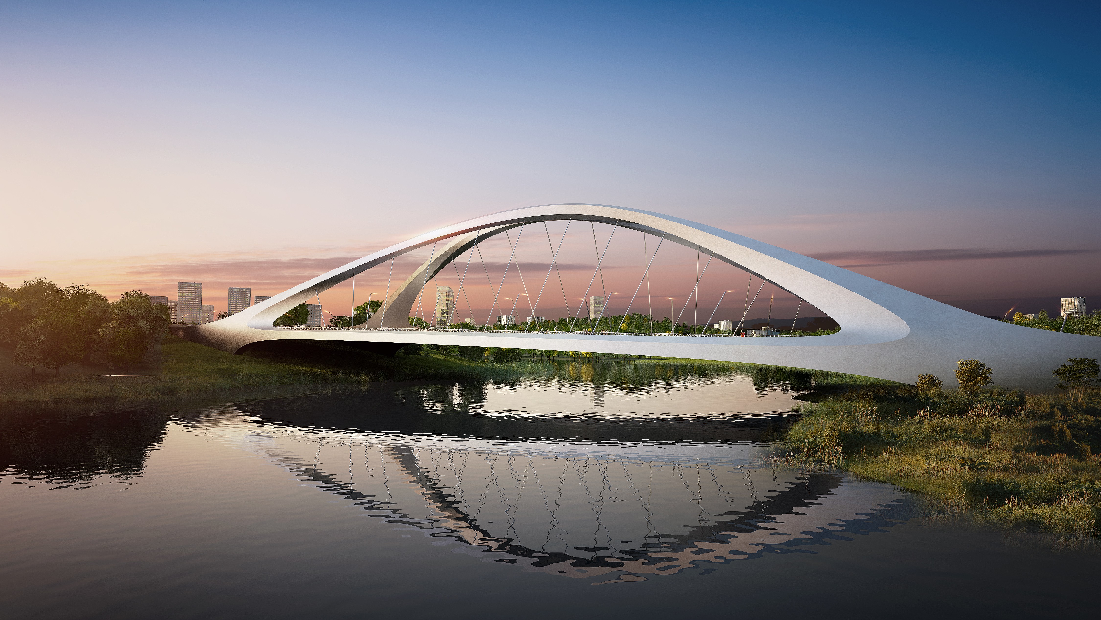 成都东部新区西一线跨绛溪河大桥合龙