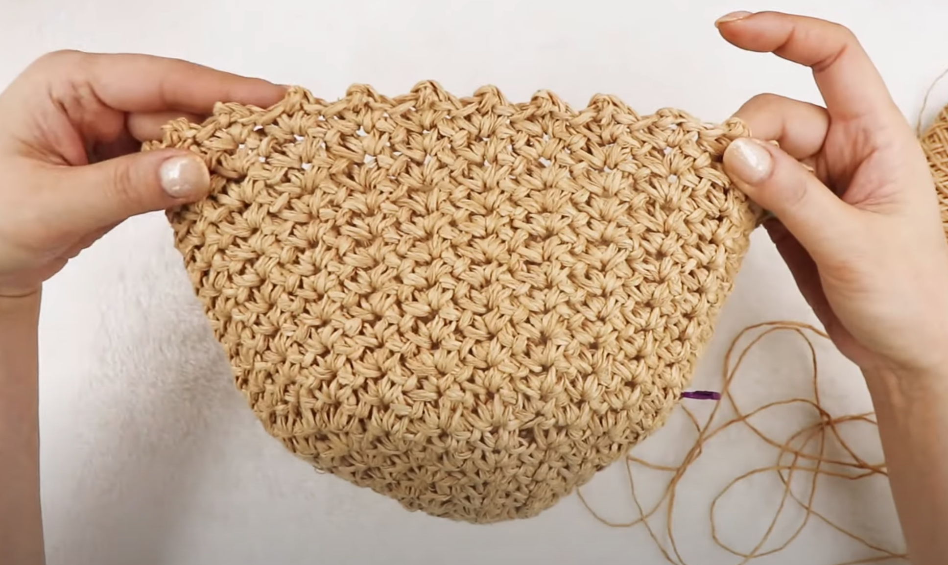 夏日出门防晒不可少,钩个舒适透气的遮阳帽,小花眼遮阳桶帽教程