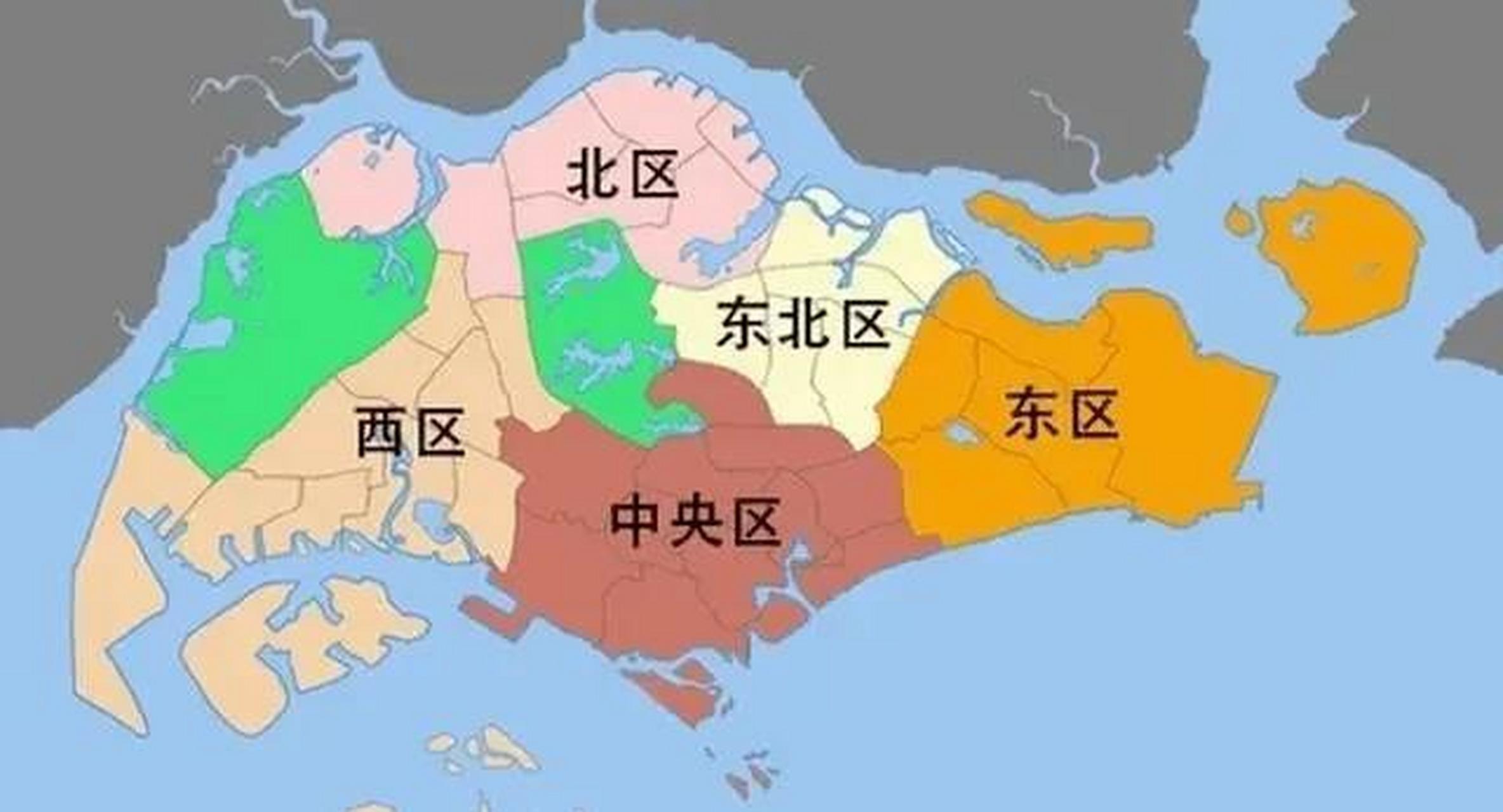 新加坡全国划分为五个行政区,共分了87个选区,但他全国总面积只有720
