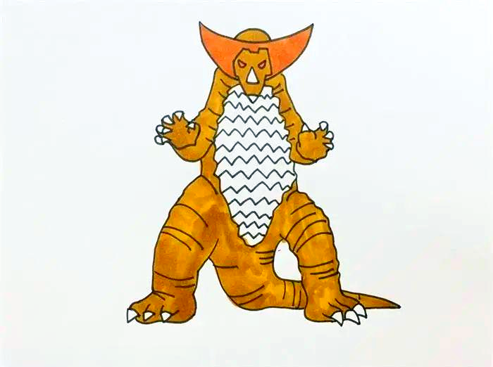 神奇的哥莫拉简笔画教程:轻松绘制精美怪兽