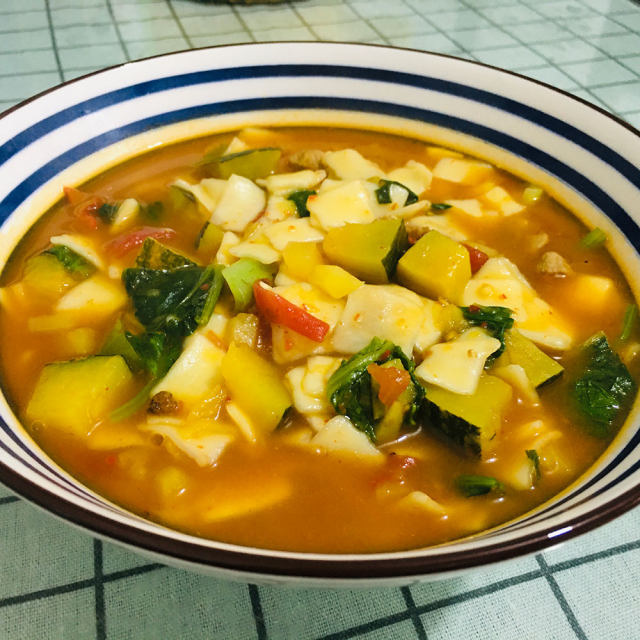 羊肉土豆南瓜小揪面,汤鲜味美,筋道好吃