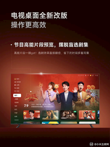 小米电视桌面4.0重磅升级来了！流畅度大提升 多赛事同屏播放