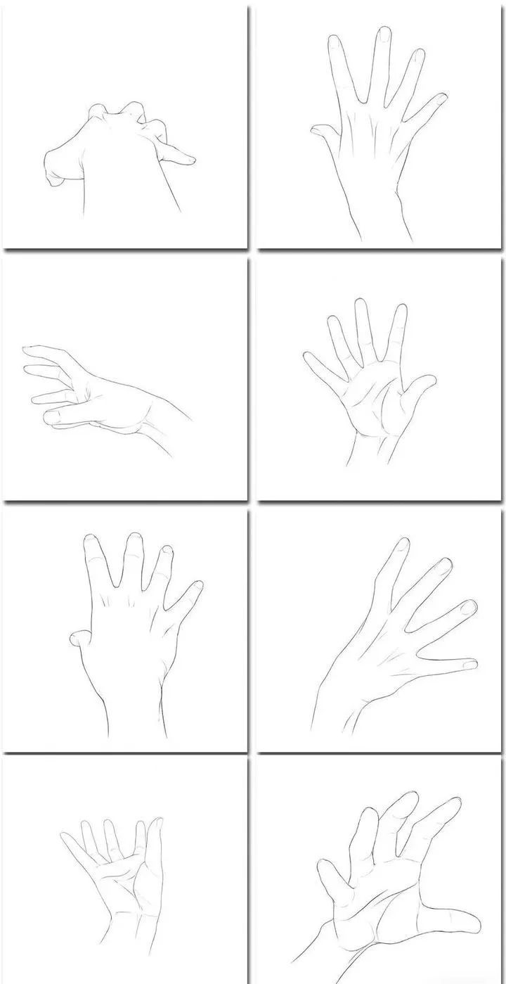 绘画资源|全面手部素材,众多手型等你来练习!