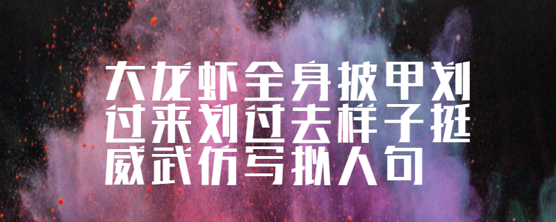 大龙虾全身披甲划过来划过去样子挺威武仿写拟人句