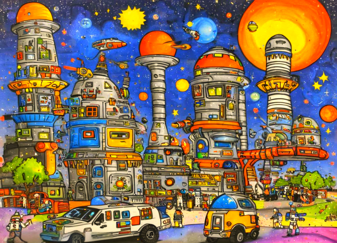 未来城市科幻画作品精选,展现智能科技与都市建筑之美