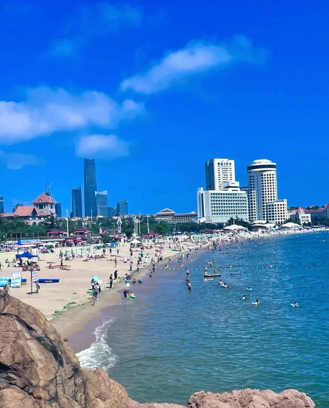 青岛大海海水浴场图片