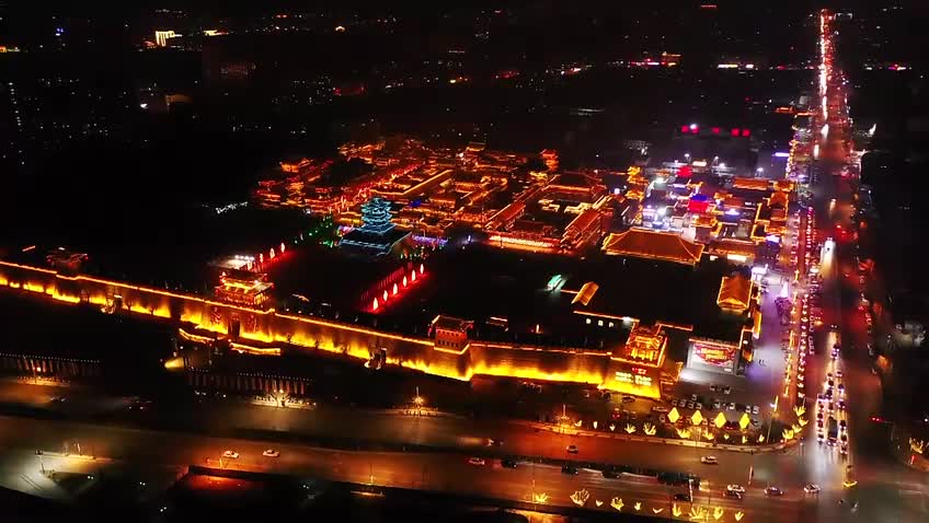 菏泽市郓城县:古城夜景美