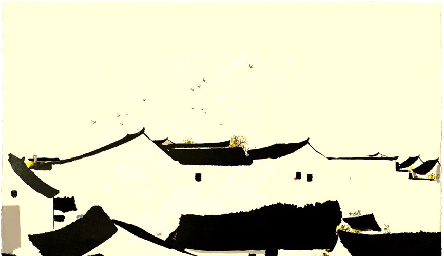 探索留白极简中国画:感受黑瓦白墙的写意情怀