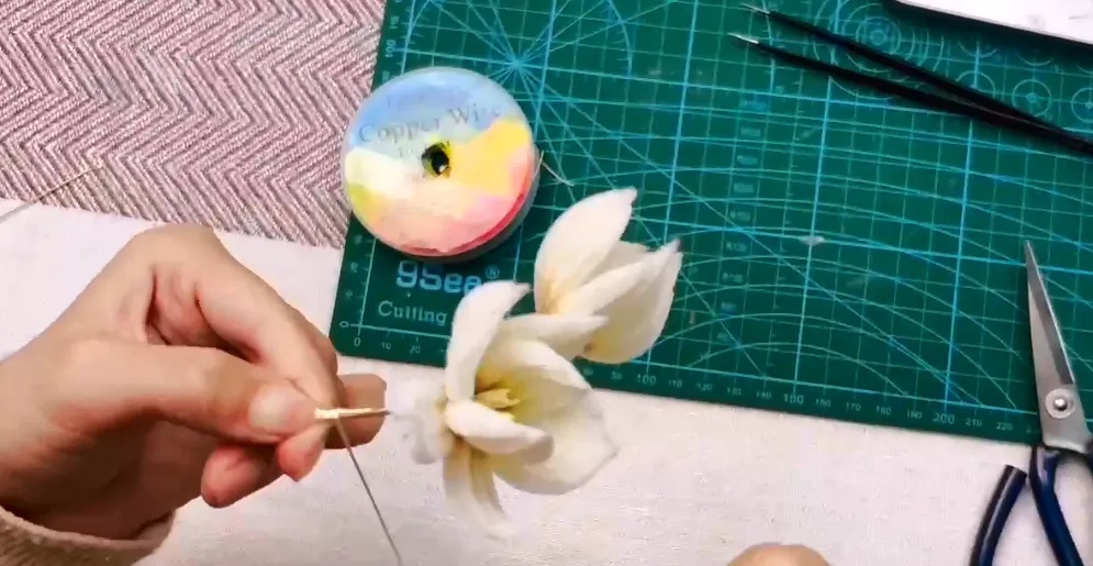 我嘉手工课 | 白玉兰绒花