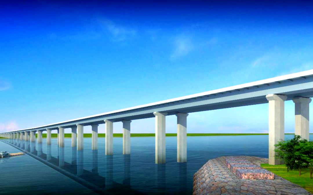 连续梁桥:其弯矩绝对值相较于同跨径的简支梁更小,因此可以节省主梁的