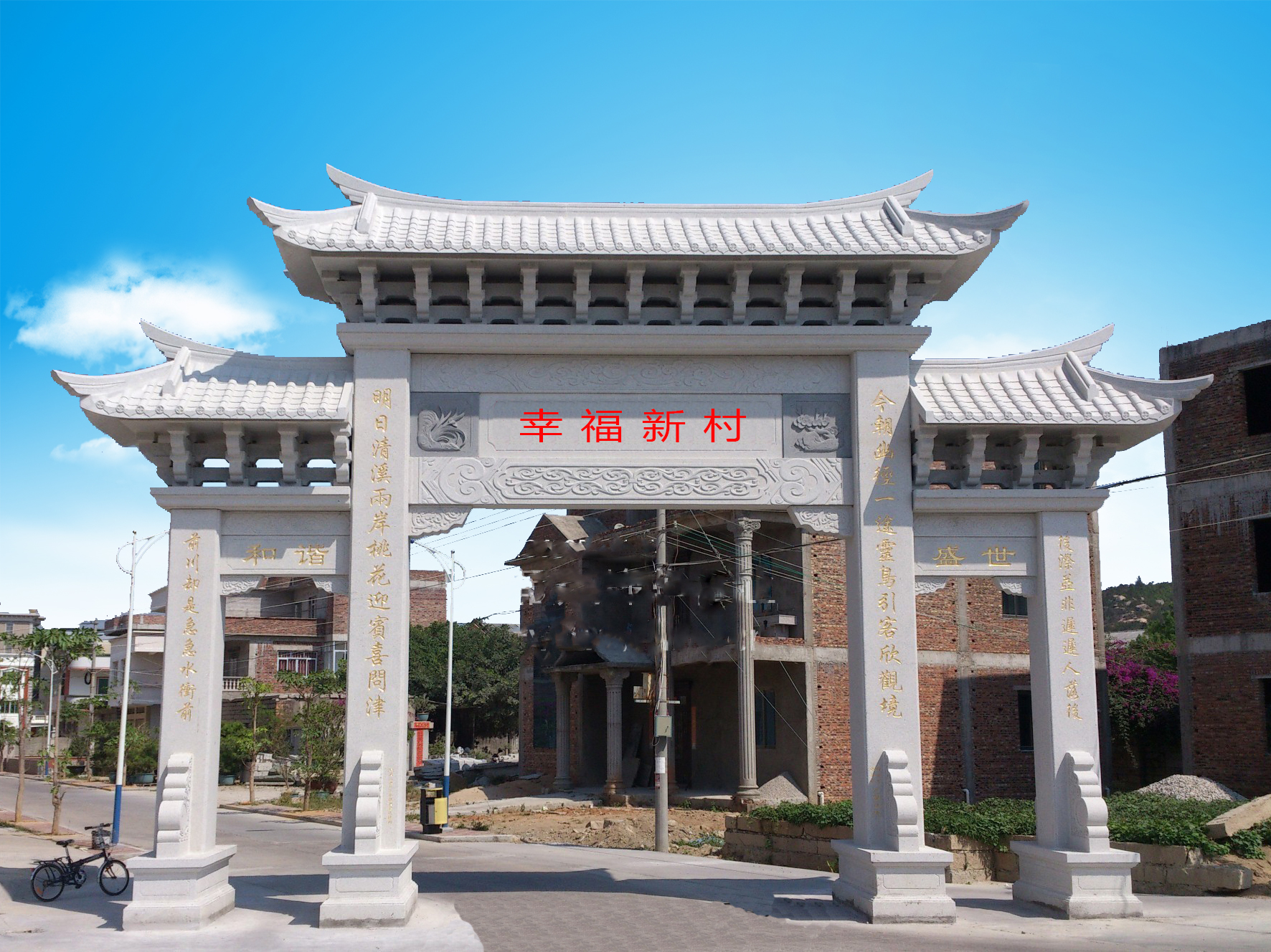 农村石牌楼厂家的雕刻要点