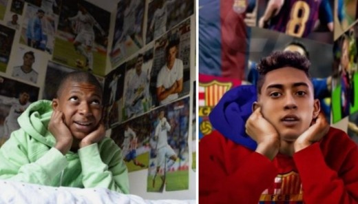 似曾相识?拉菲尼亚晒"儿萨梦"图与姆巴佩"儿皇梦"如出一辙