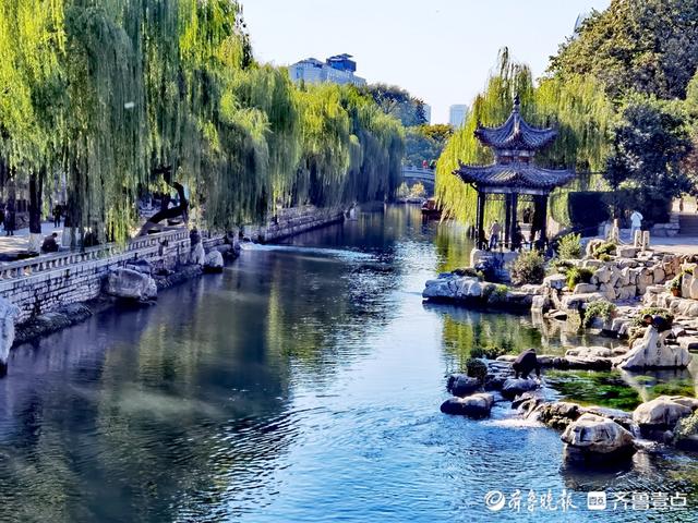 秋天的济南护城河景色旖旎