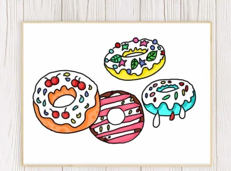 暑期画画课程少儿美术课件/美味甜甜圈